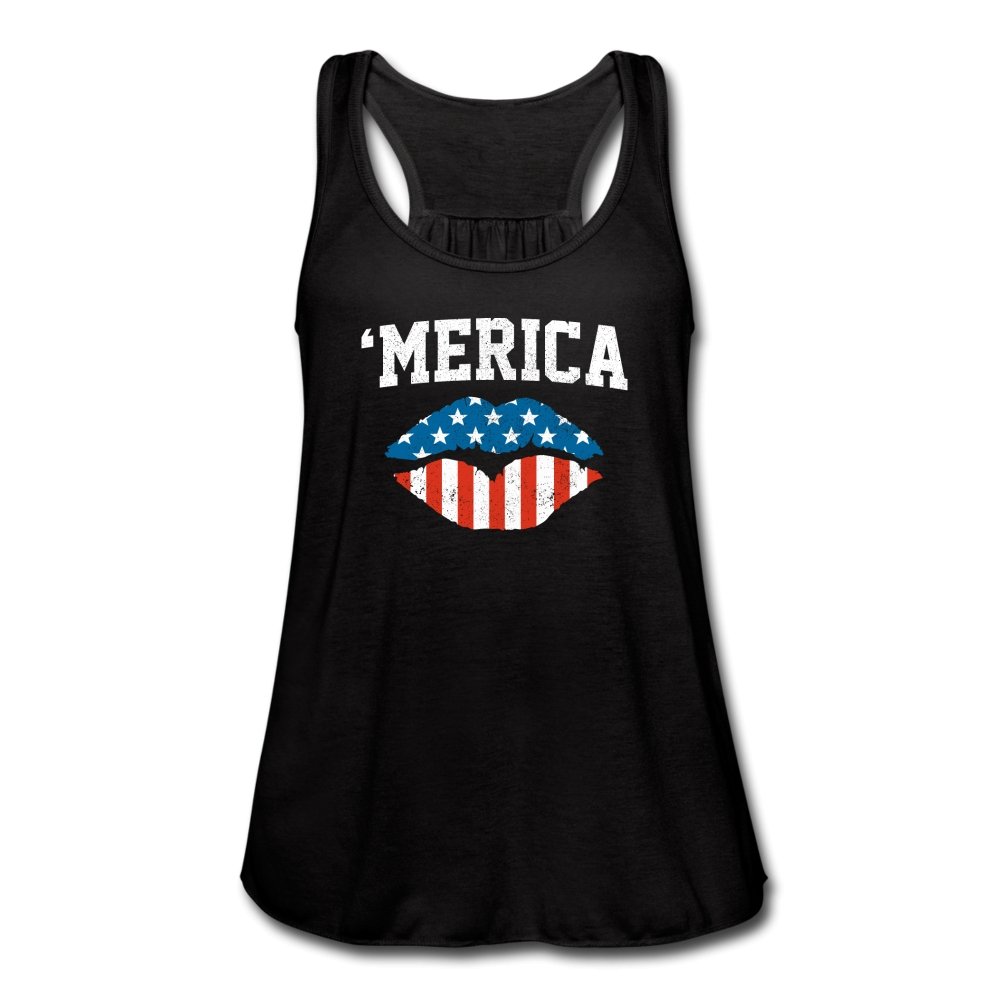 Merica Lips Women's Flowy Tank - Twisted Gorilla