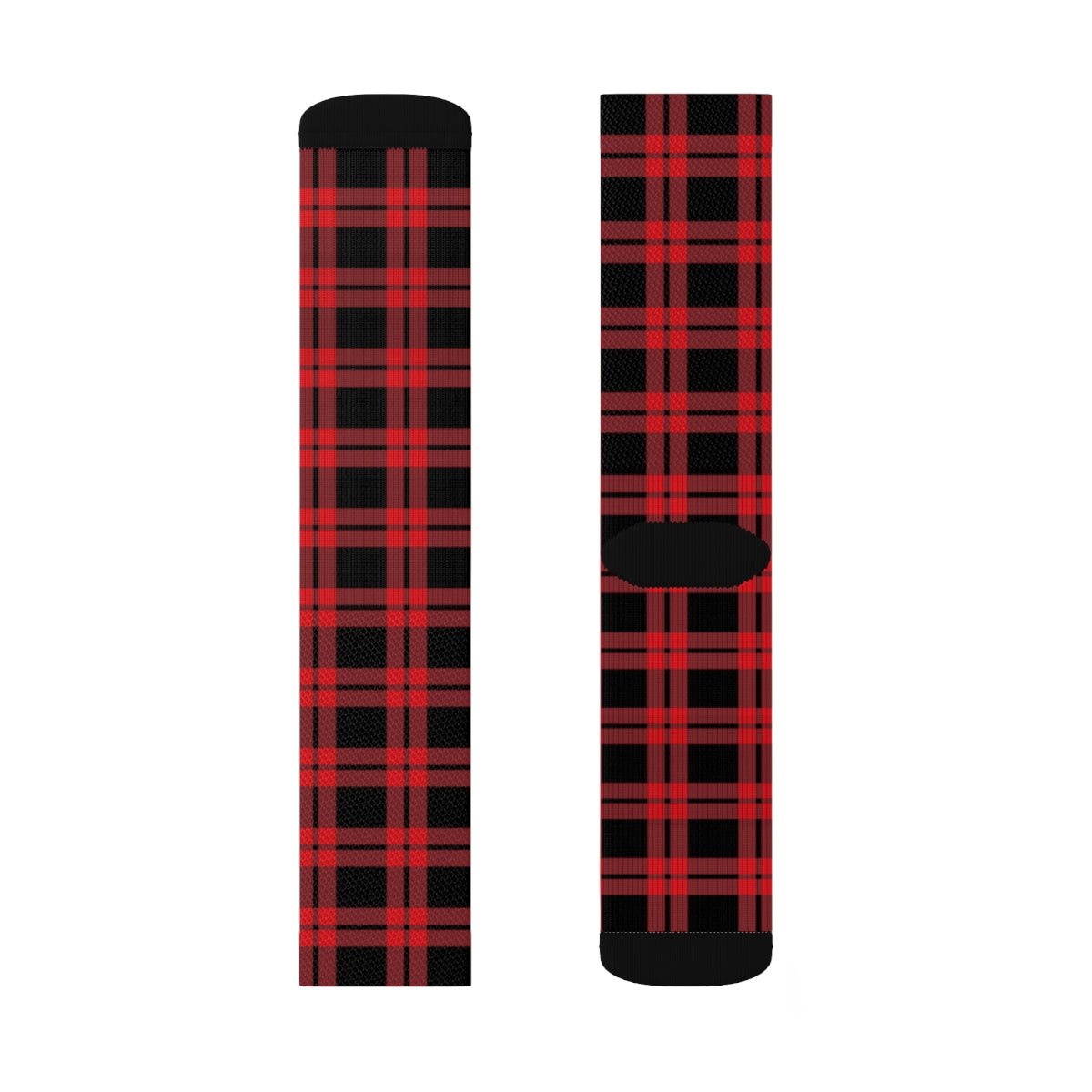 Red & Black Lumberjack Adult Crew Socks - Twisted Gorilla