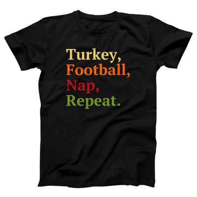 Turkey, Football, Nap, Repeat Adult Unisex T-Shirt - Twisted Gorilla